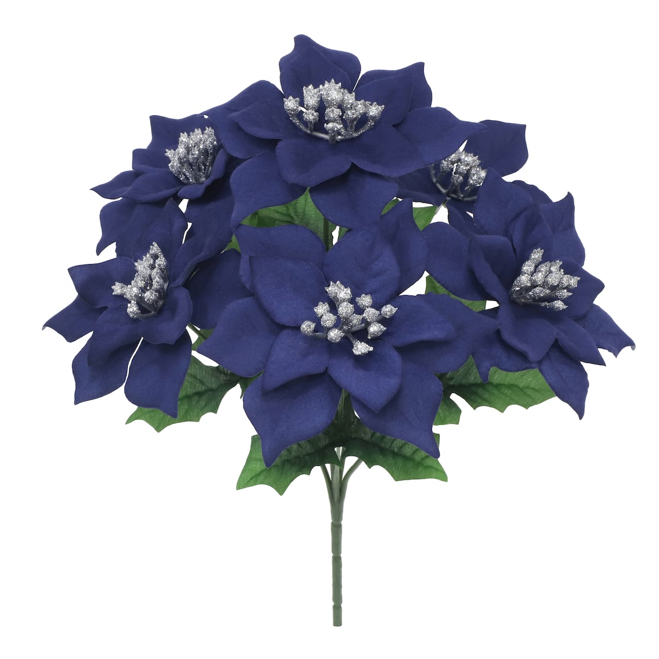 12" Poinsettia with Glitter Bush by Ashland®